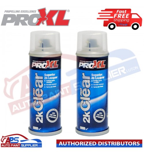 2x PROXL Pro 2K CLEAR – 2k Hi-Gloss Clear Coat Aerosol 200ml